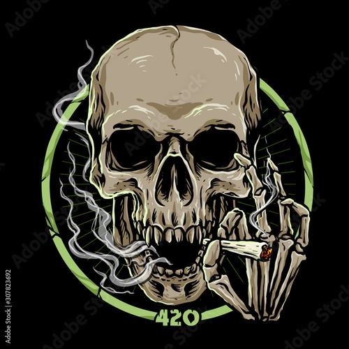 420 marijuana skull