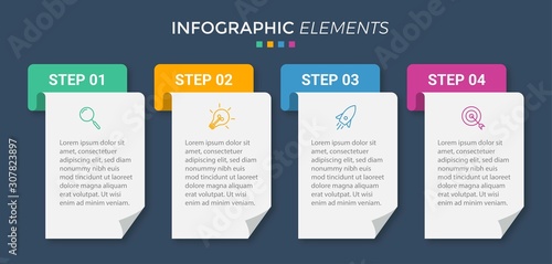 Presentation business infographic template with 5 options. Vector illustration.