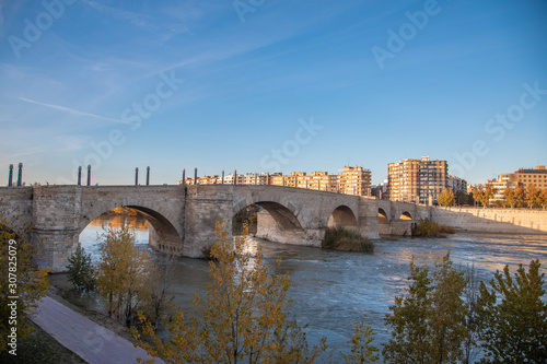 Zaragoza November 29, 2019, River Ebro as it passes through the city of Zaragoza © robcartorres