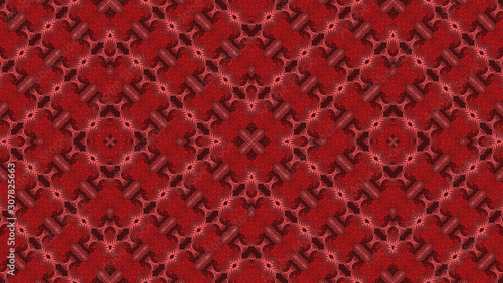 Textured pattern of an African fabric, red color, illustration Textured pattern of an African fabric, red color, illustration