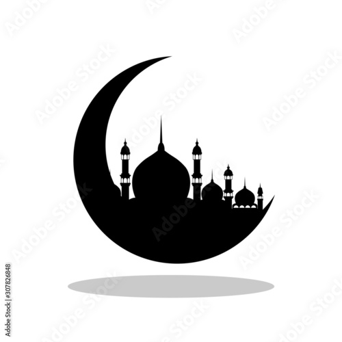 Eid Mubarak icon in trendy flat style. Ramadan kareem symbol for your web site design, logo, app, UI Vector EPS 10.