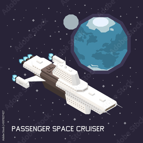 Space Ship Isometric Composition