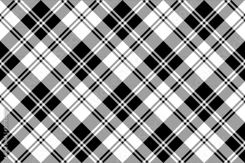 National tartan black white seamless pattern