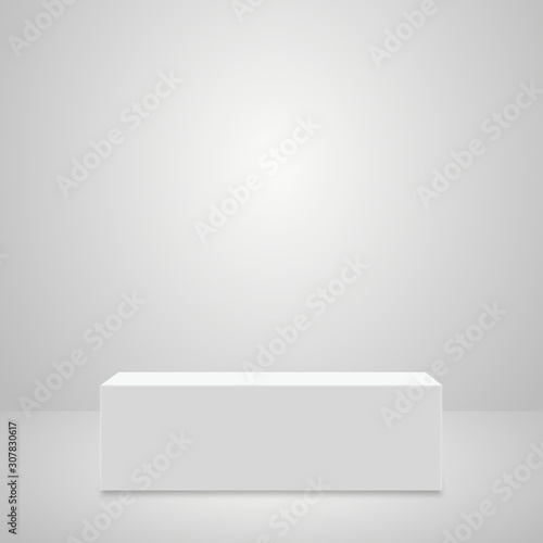 Abstract simple realistic pedestal template. Squarepodium for product presentation. Vector illustration. © kume111000