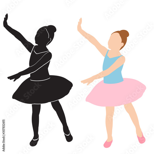 silhouette of a ballerina girl