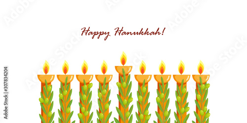 Holiday of Hanukkah, Hanukkah menorah, nine-branched candelabrum