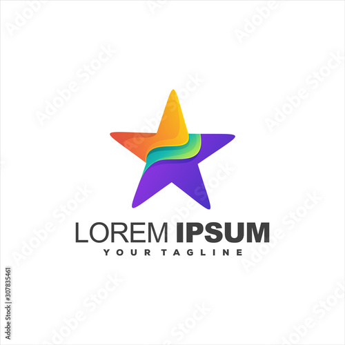 awesome star gradient logo design