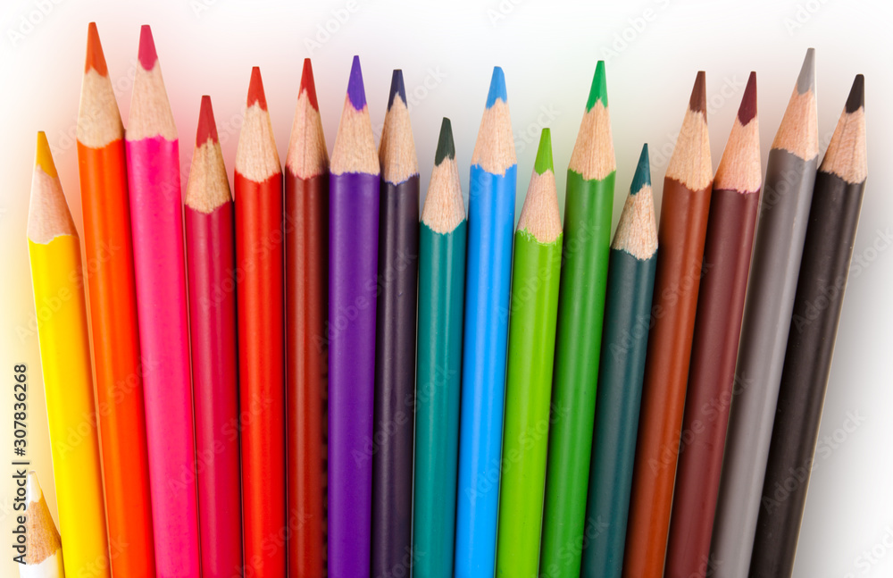 color pencils isolated on white background color pencils isolated on white background