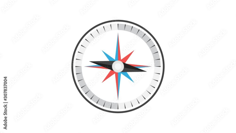 Cartoon Compass. Loop animation. 4K resolution. Cartoon Compass. Loop animation. 4K resolution.