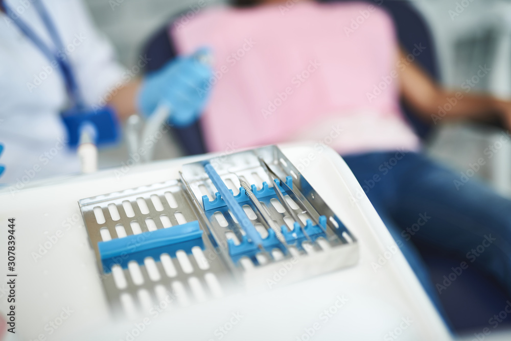 Dental instruments are being used in clinic Dental instruments are being used in clinic