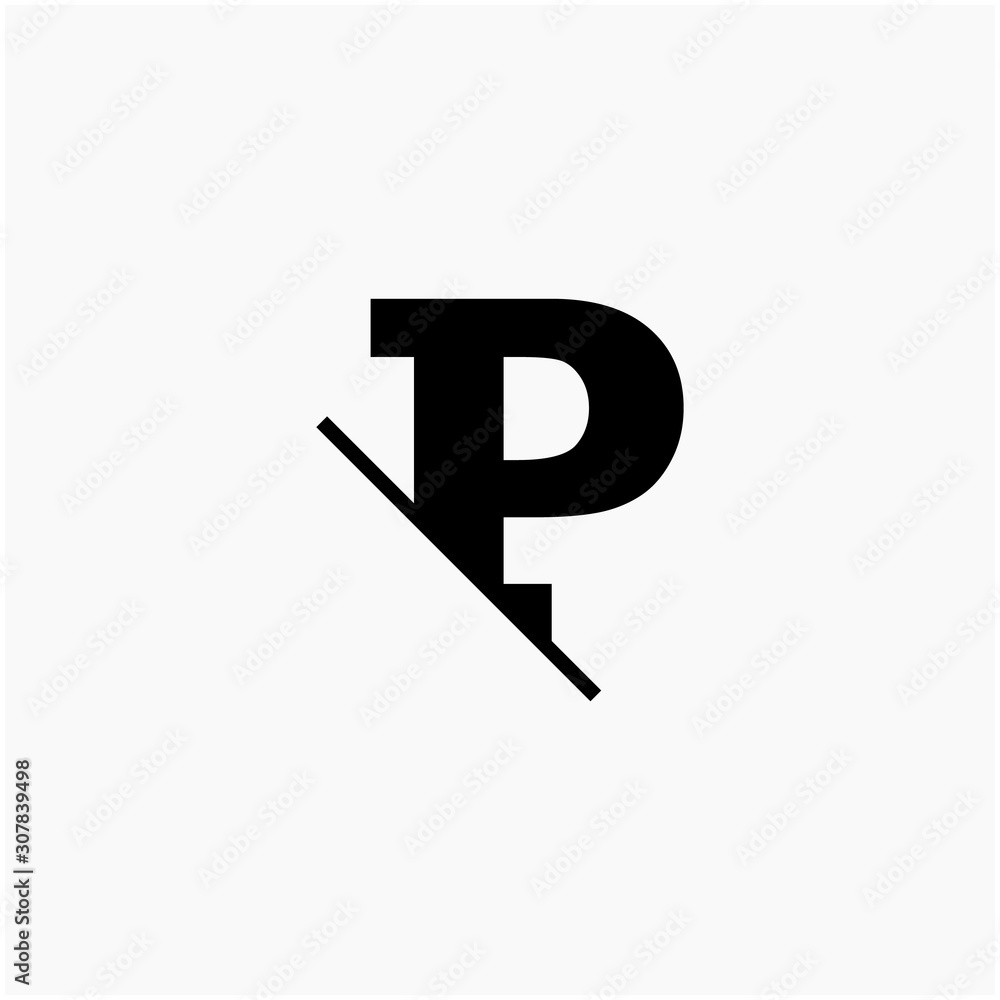 P Letter Logo Design with Creative Cut. simple design. graphic elegant and unique sliced design template Vector. - vector shadow P Letter Logo Design with Creative Cut. simple design. graphic elegant and unique sliced design template Vector. - vector shadow