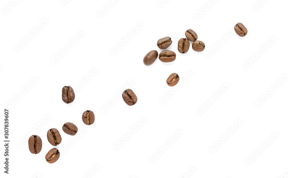 Coffee beans. Isolated on a white background. Coffee beans. Isolated on a white background.