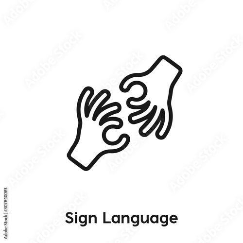 sign language icon vector sign symbol