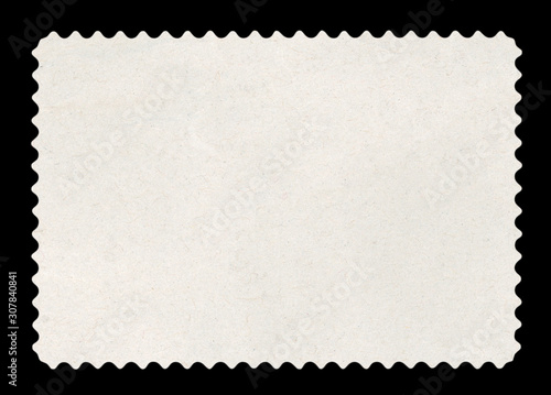 Blank postage stamp - Isolated on Black (Clipping path included)