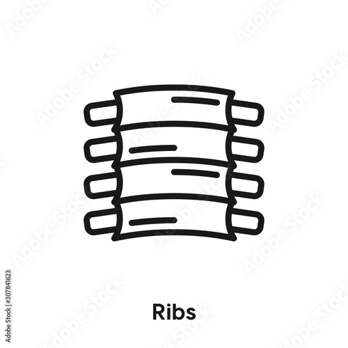 Ribs icon vector. Ribs icon vector symbol illustration. Modern simple vector icon for your design. Steak icon vector.	