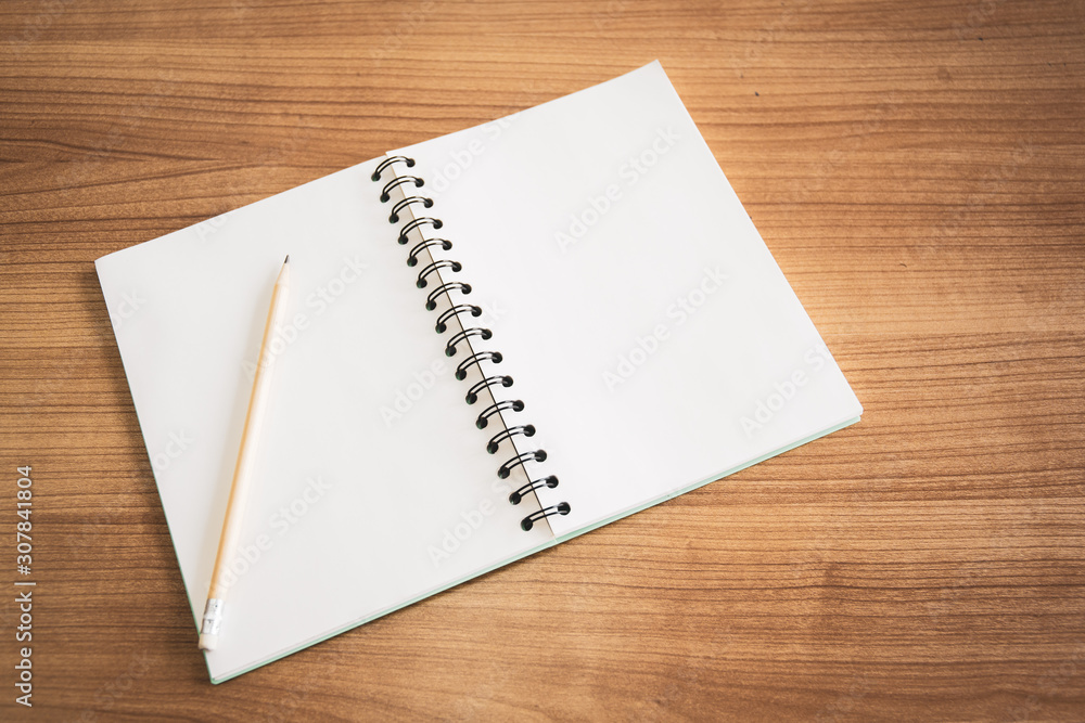 Empty pages in notebook. Empty pages in notebook.