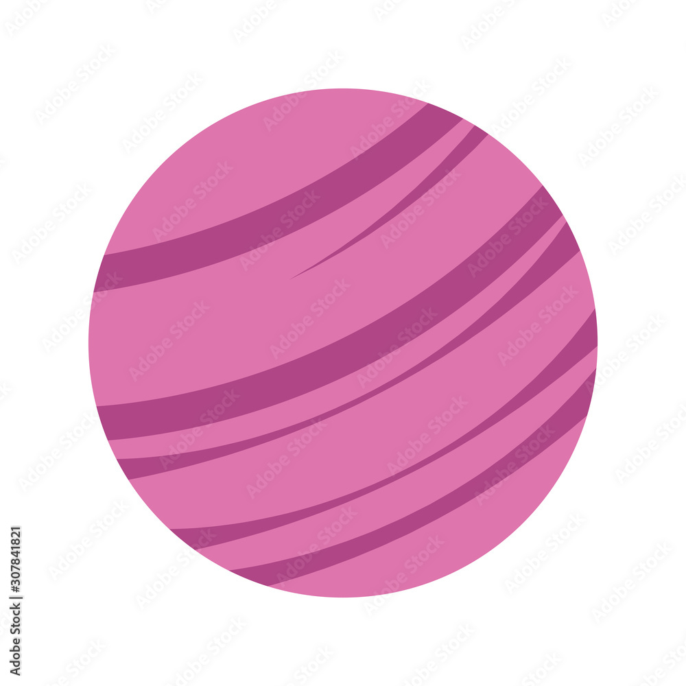 Pink space planet icon, colorful design