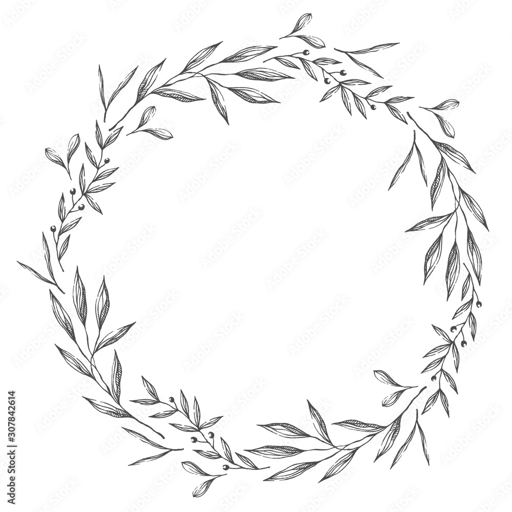 Naklejka premium Frames leaf plant botanical flower berries social media instagram modern 