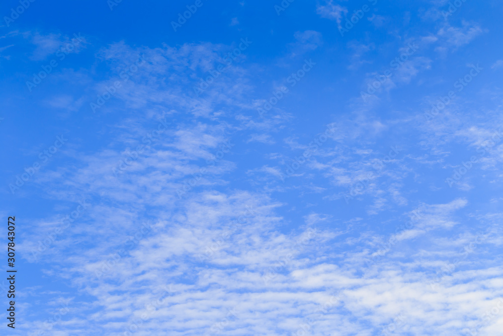 Abstract background, Summer blue sky and white soft streak cloud in sunny day