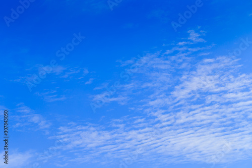 Abstract background, Summer blue sky and white soft streak cloud in sunny day