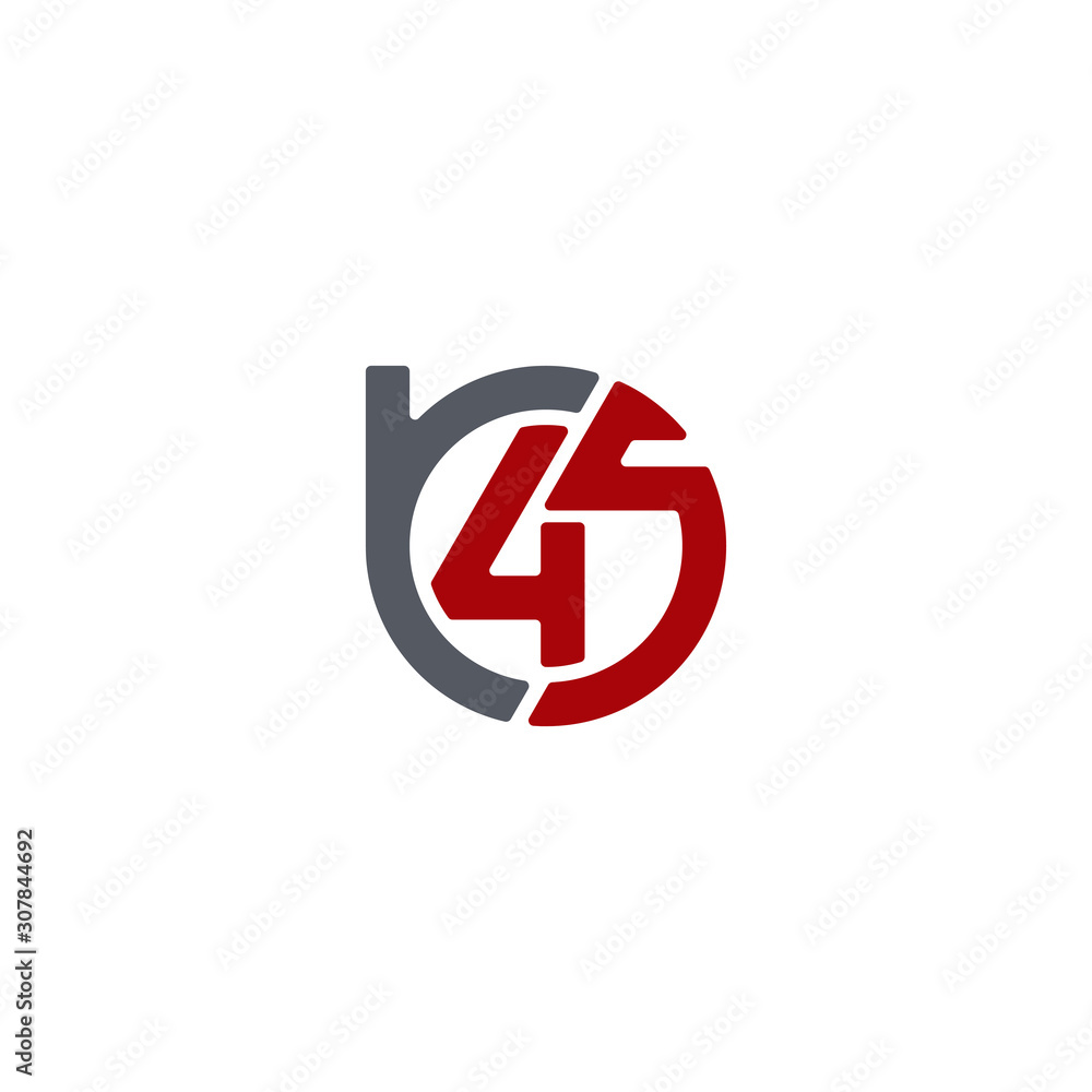 Initial letter B45 logo design vector unique Initial letter B45 logo design vector unique