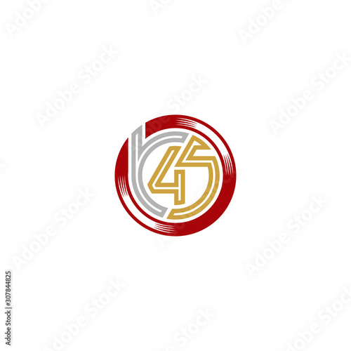 Free Download Initial letter B45 logo design vector unique - GFXLoad