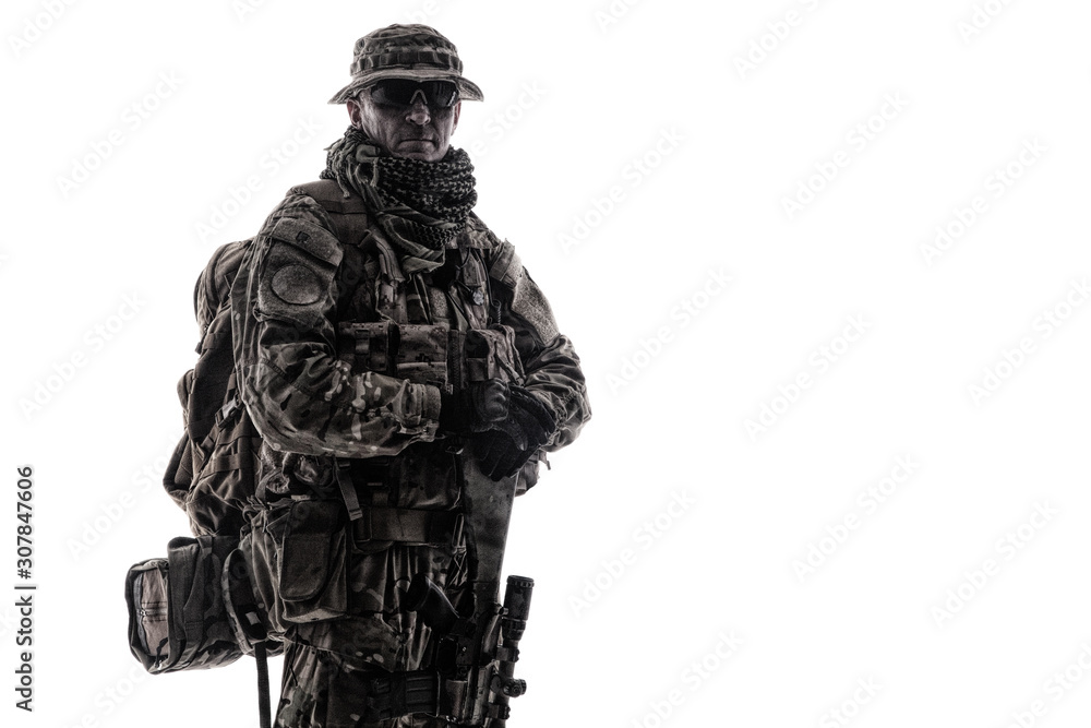 Army special forces soldier isolated studio shoot Army special forces soldier isolated studio shoot