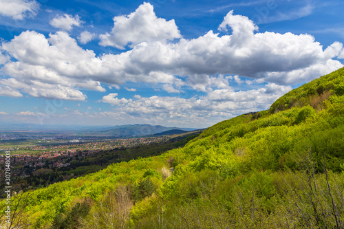 Vitosha massif hills, sunny day, spring season, Bulgaria.