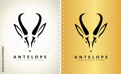 antelope logo vector. animal design.