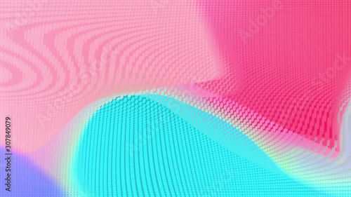 Abstract blurred transparency dot mosaic movie, glowing gradient magical waves. Background for Youtube, opener, Christmas theme, holiday, party, clubs, event, music clips, advertising footage.