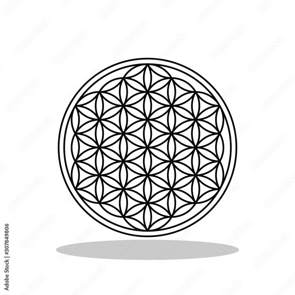 Flower of Life icon in flat style. Pattern of circles symbol for your web site design, logo, app, UI Vector EPS 10. Flower of Life icon in flat style. Pattern of circles symbol for your web site design, logo, app, UI Vector EPS 10.