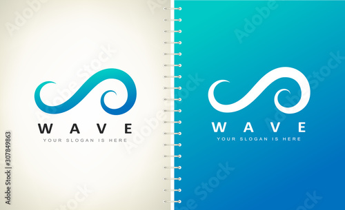 Wave logo vector. Design vector illustration.