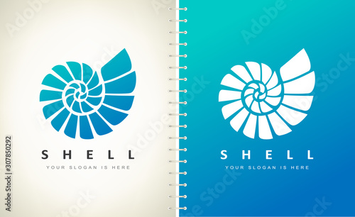 Shell Logo. Mollusk vector. Design vector illustration.