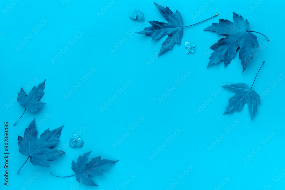 Autumn leaf flat lay composition. Trendy color of the year 2020. Autumn concept. Top view, copy space. Autumn leaf flat lay composition. Trendy color of the year 2020. Autumn concept. Top view, copy space.