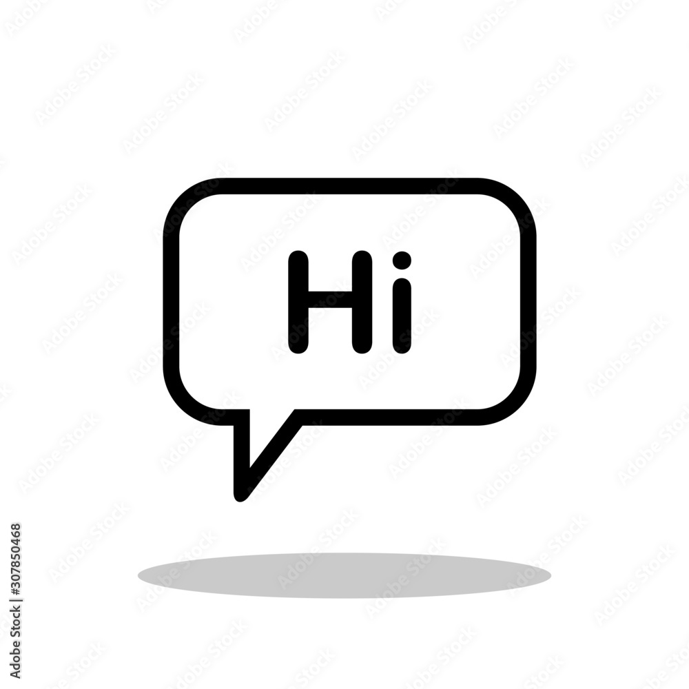 Hi icon in trendy flat style. Greeting / Hello / Sticker symbol for your web site design, logo, app, UI Vector EPS 10. Hi icon in trendy flat style. Greeting / Hello / Sticker symbol for your web site design, logo, app, UI Vector EPS 10.