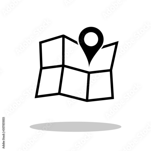 Location / Map icon in flat style. Location / Map symbol for your web site design, logo, app, UI Vector EPS 10.