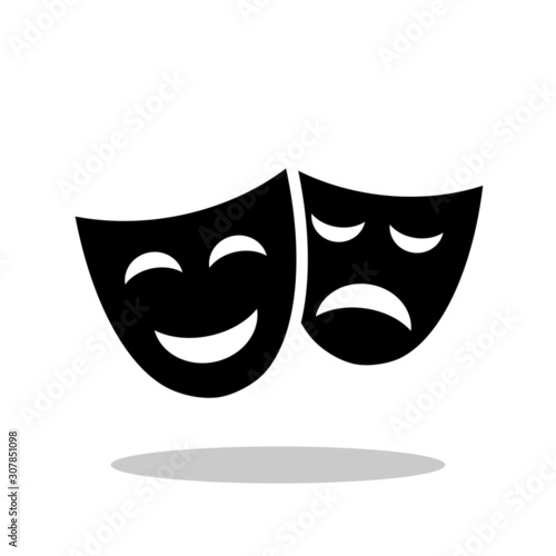 Mask icon in trendy flat style. Theater mask / Theather symbol for your web site design, logo, app, UI Vector EPS 10. - Vector