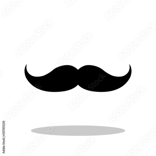 Mustache icon in trendy flat style. Man / Barber / Manhood symbol for your web site design, logo, app, UI Vector EPS 10. - Vector