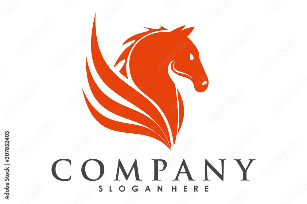 Simple horse head logo icon, horse Mascot logo template on white background  Stock Vector | Adobe Stock