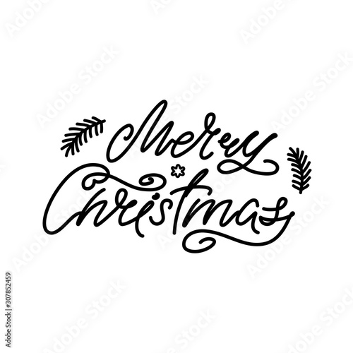 Merry Christmas. Typography for winter holidays isolated on a white background. Vector 8 EPS.