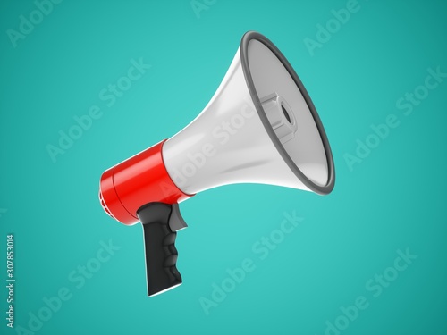 3D Rendering Megaphone isolated on background