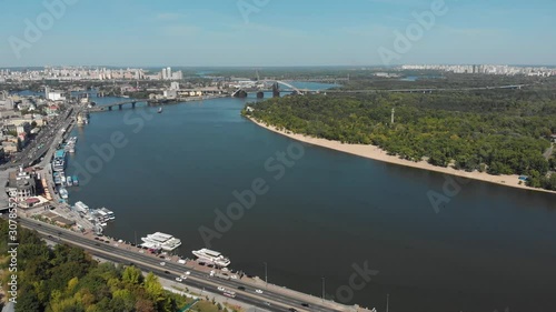 Kyiv, Ukraine. Famous travel destination Eastern Europe country. Video 4k footage. Aerial drone top vie.