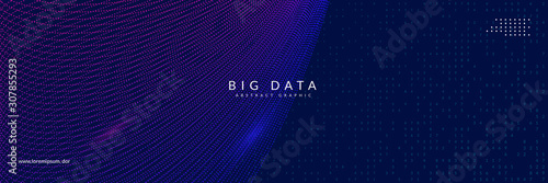 Artificial intelligence background. Digital technology, deep learning and big data concept. Abstract tech visual for science template. Partical artificial intelligence background.
