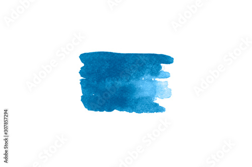 Bright smear of watercolor paint on a white paper background.