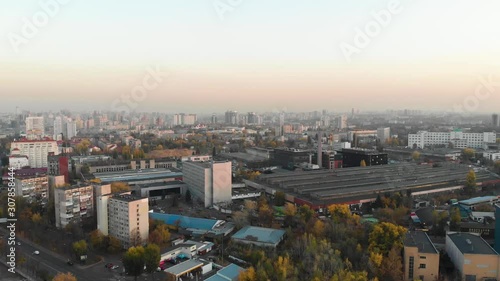 Kyiv, Ukraine. Famous travel destination Eastern Europe country. Video 4k footage. Aerial drone top vie.