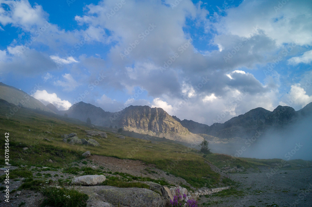 Mountain in the fog