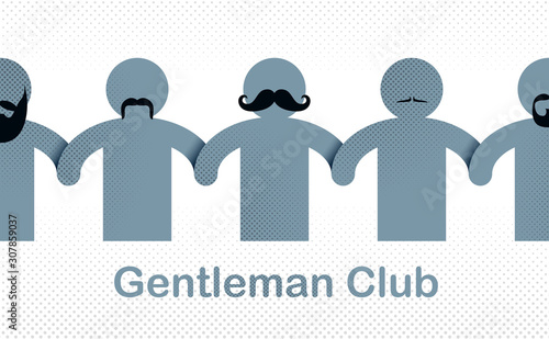 Man day international holiday, gentleman club, male solidarity concept vector illustration icon or greeting card.