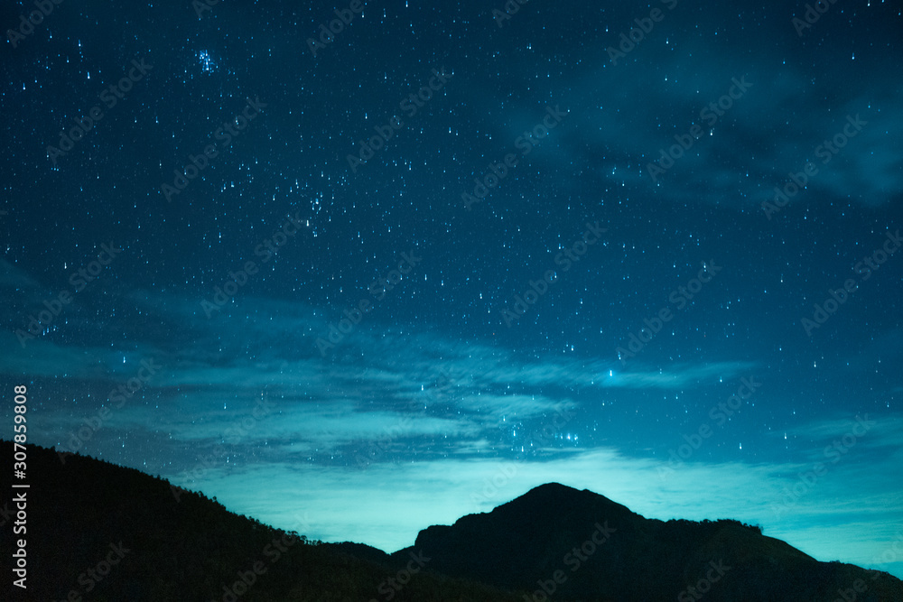 Stars over mountains