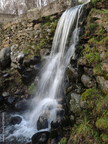 A small waterfall near Bohoyo in the Sierra de Gredos. Province of   vila. Castile and Leon Spain