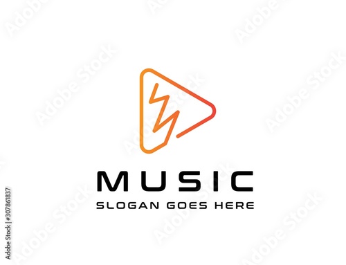 Free Download Triangle play button icon design flat illustration vector graphic - GFXLoad
